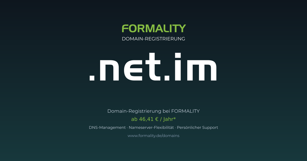 .net.im-Domain ab 46,41 € pro Jahr registrieren