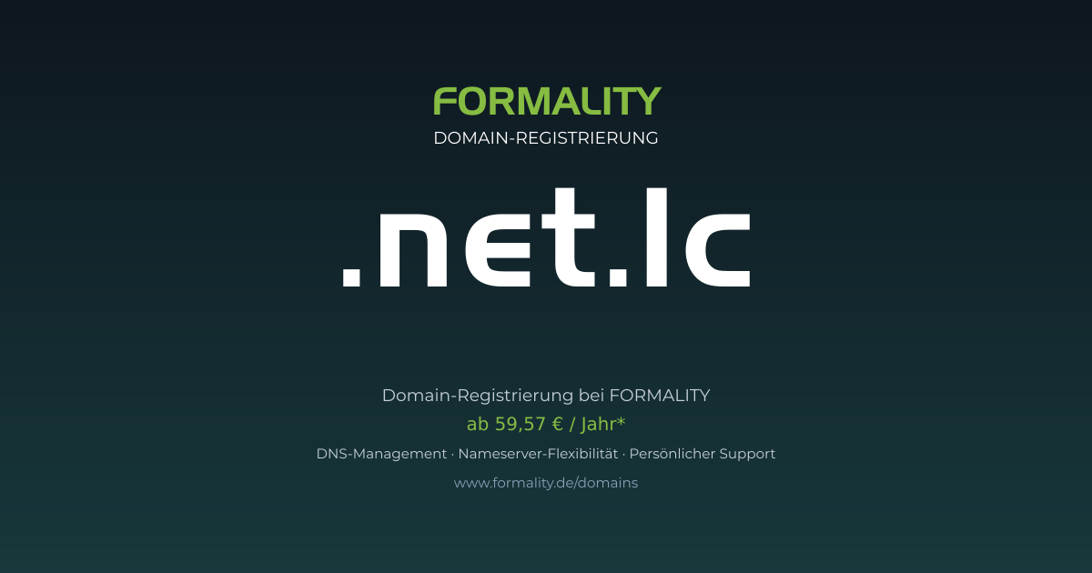 .net.lc-Domain prüfen & registrieren ab 59,57 €/Jahr | FORMALITY
