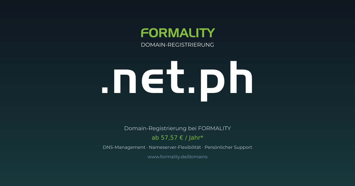 .net.ph-Domain prüfen & registrieren ab 57,57 €/Jahr | FORMALITY