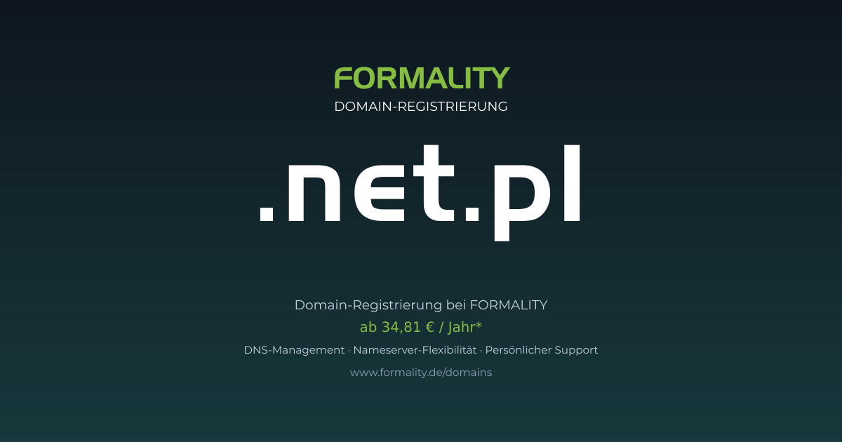 .net.pl-Domain ab 34,81 € pro Jahr registrieren