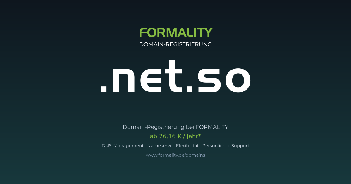 .net.so-Domain ab 76,16 € pro Jahr registrieren