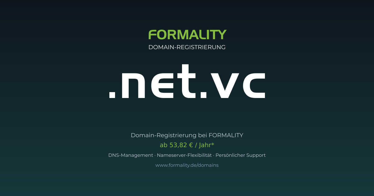 .net.vc-Domain ab 53,82 € pro Jahr registrieren