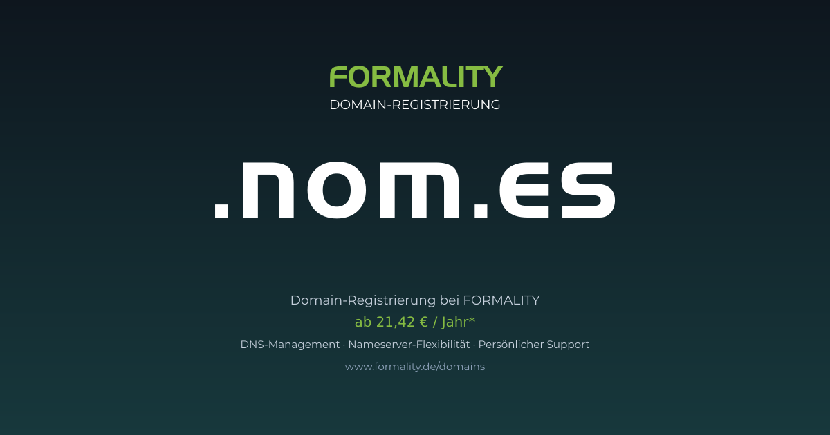 .nom.es-Domain ab 21,42 € pro Jahr registrieren