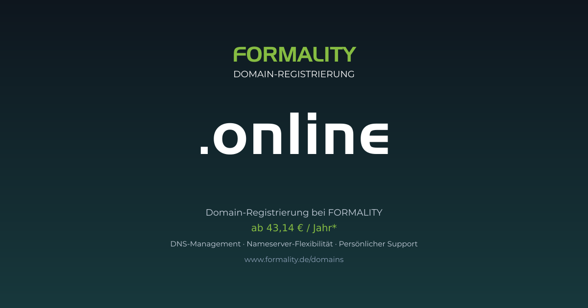 .online-Domain ab 43,14 € pro Jahr registrieren