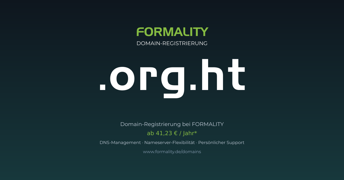 .org.ht-Domain ab 41,23 € pro Jahr registrieren