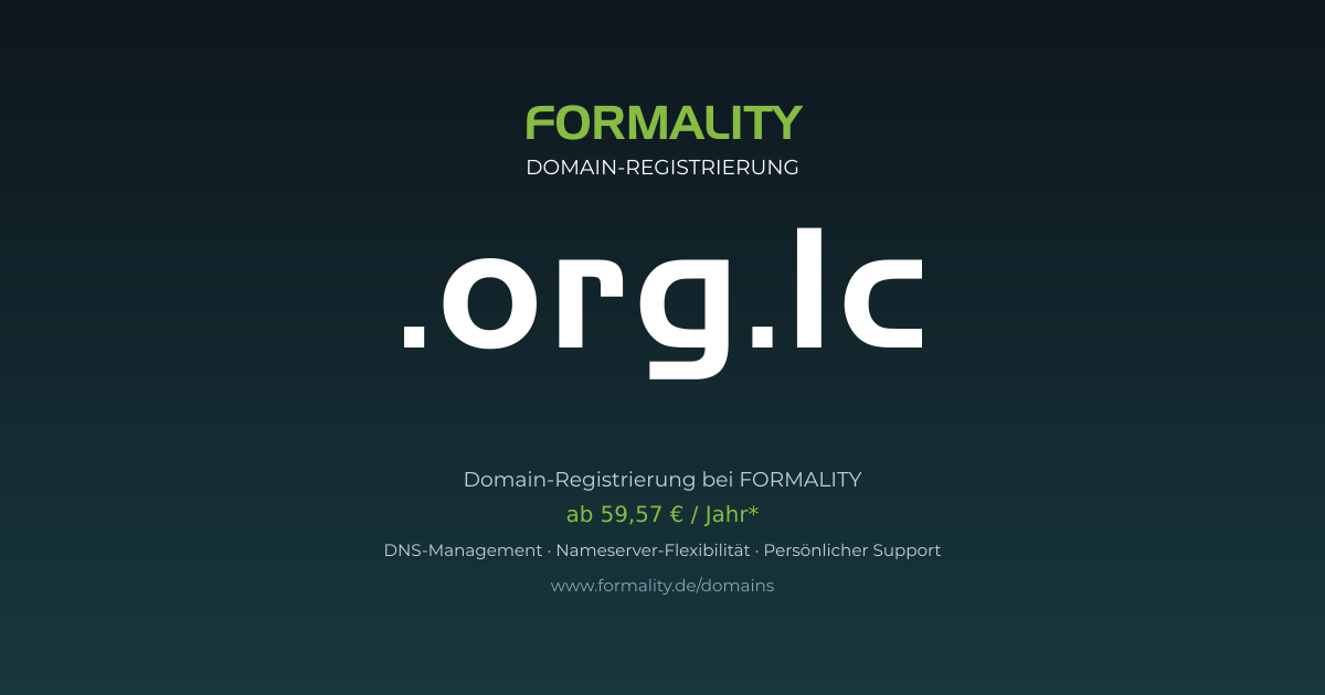 .org.lc-Domain ab 59,57 € pro Jahr registrieren