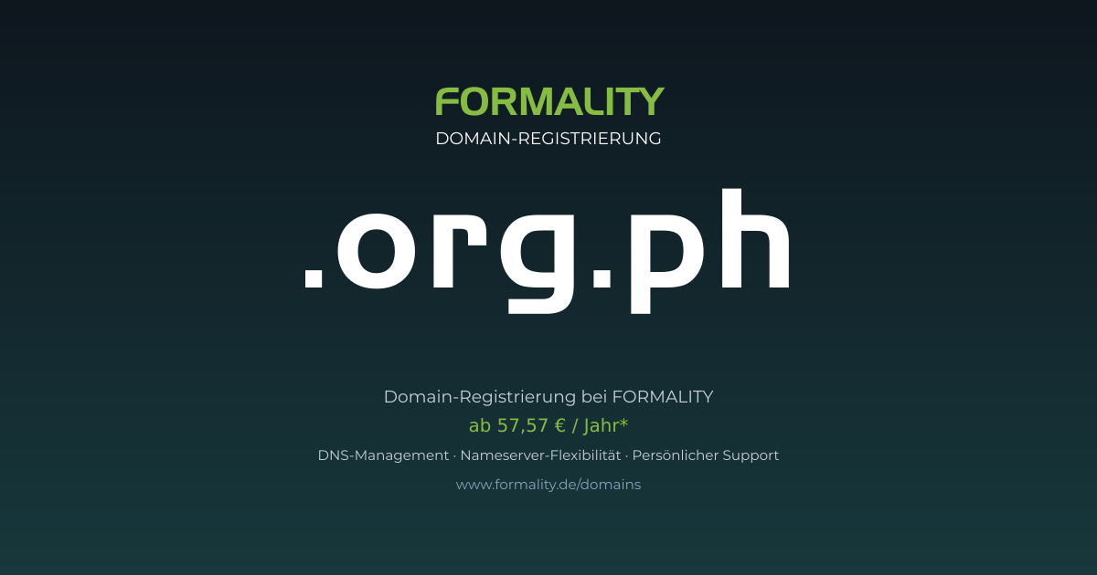 .org.ph-Domain ab 57,57 € pro Jahr registrieren
