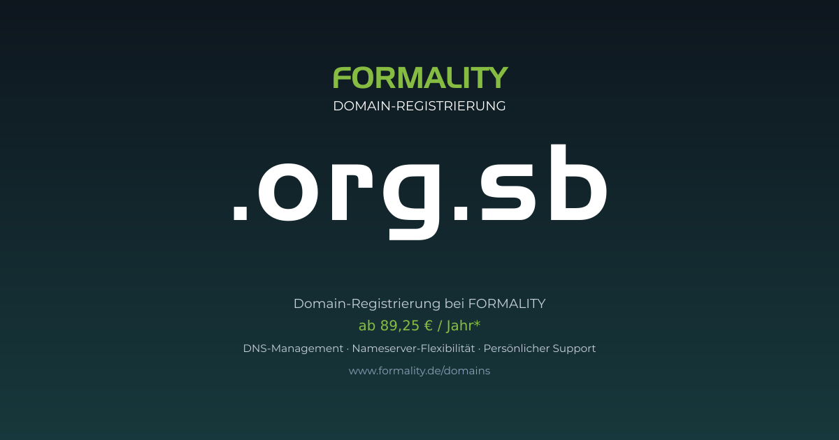 .org.sb-Domain ab 89,25 € pro Jahr registrieren