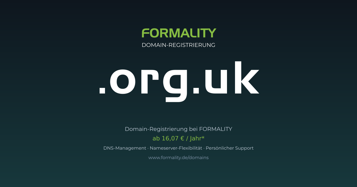 .org.uk-Domain ab 16,07 € pro Jahr registrieren