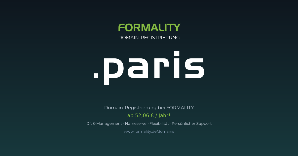 .paris-Domain ab 52,06 € pro Jahr registrieren