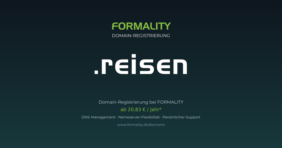 .reisen-Domain prüfen & registrieren ab 20,83 €/Jahr | FORMALITY