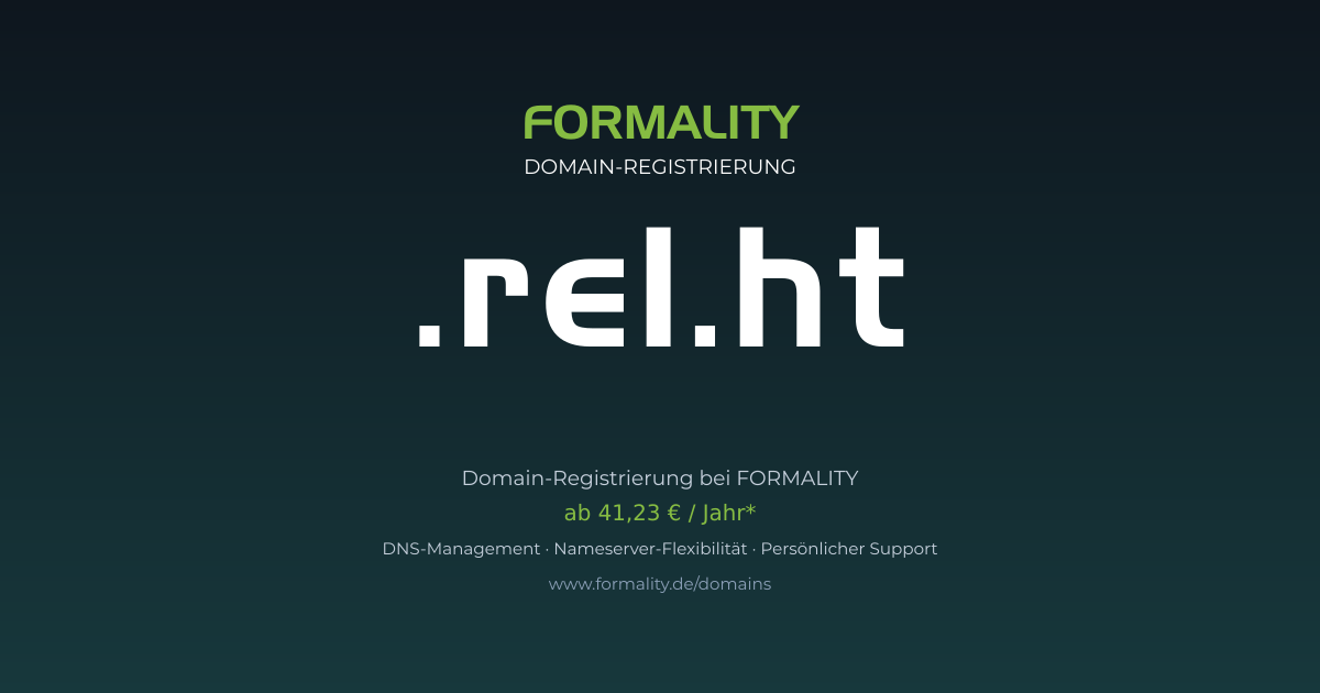 .rel.ht-Domain prüfen & registrieren ab 41,23 €/Jahr | FORMALITY