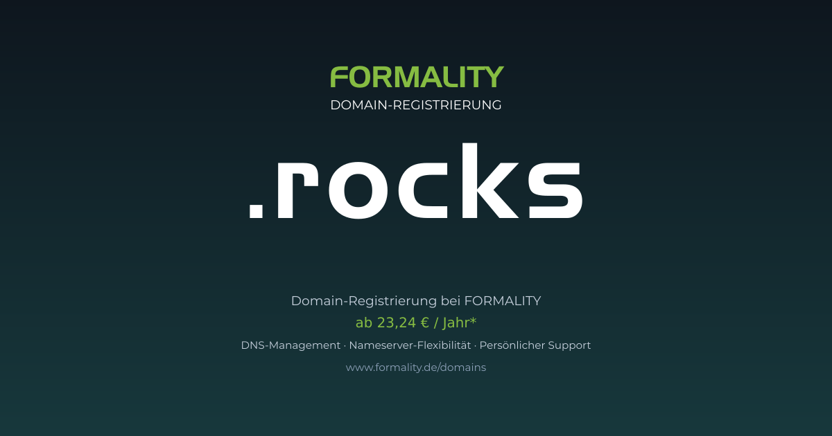 .rocks-Domain prüfen & registrieren ab 23,24 €/Jahr | FORMALITY