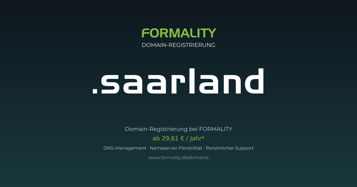 .saarland-Domain ab 29,61 € pro Jahr registrieren
