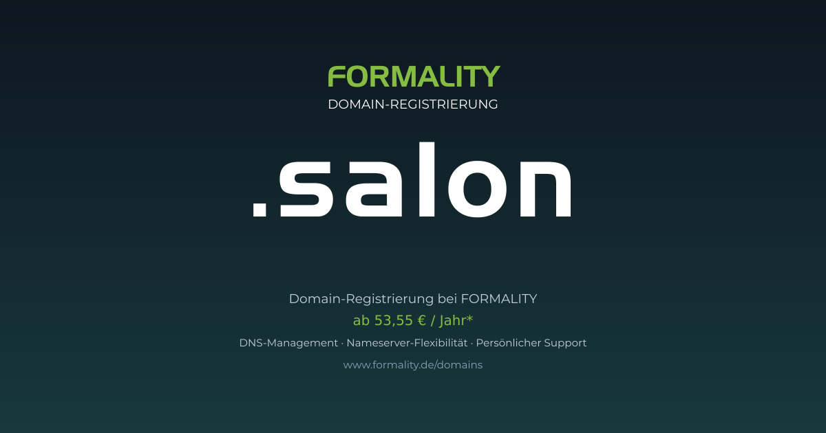 .salon-Domain ab 53,55 € pro Jahr registrieren