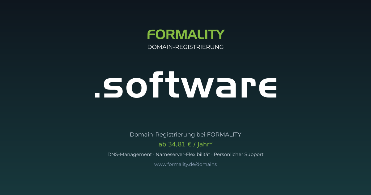 .software-Domain prüfen & registrieren ab 34,81 €/Jahr | FORMALITY