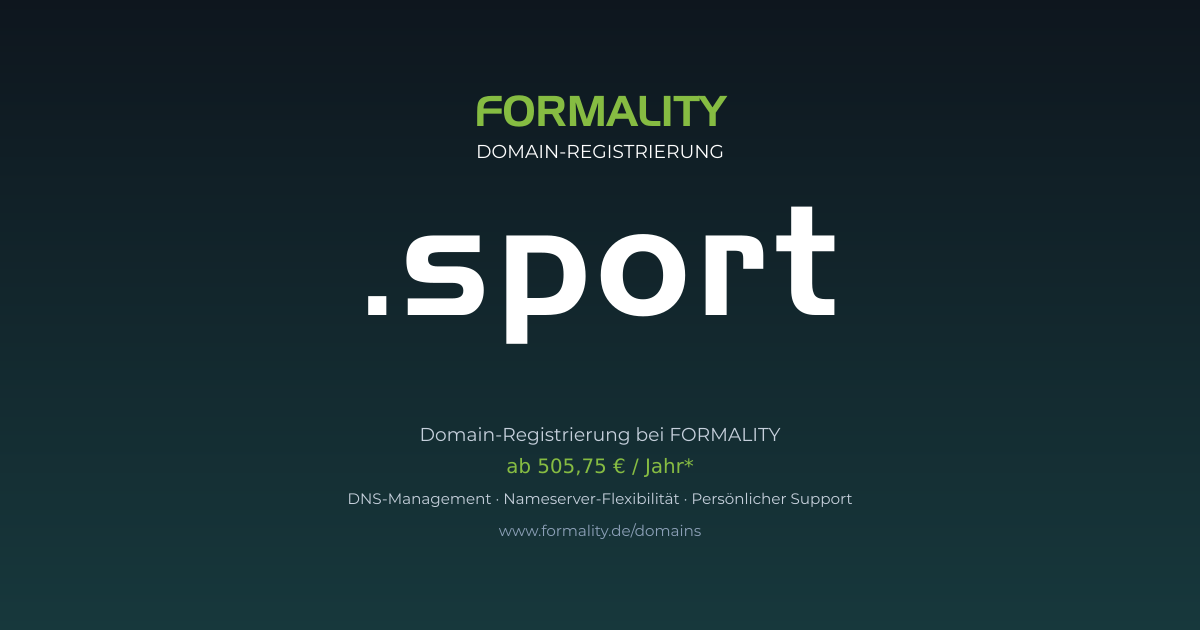.sport-Domain ab 505,75 € pro Jahr registrieren