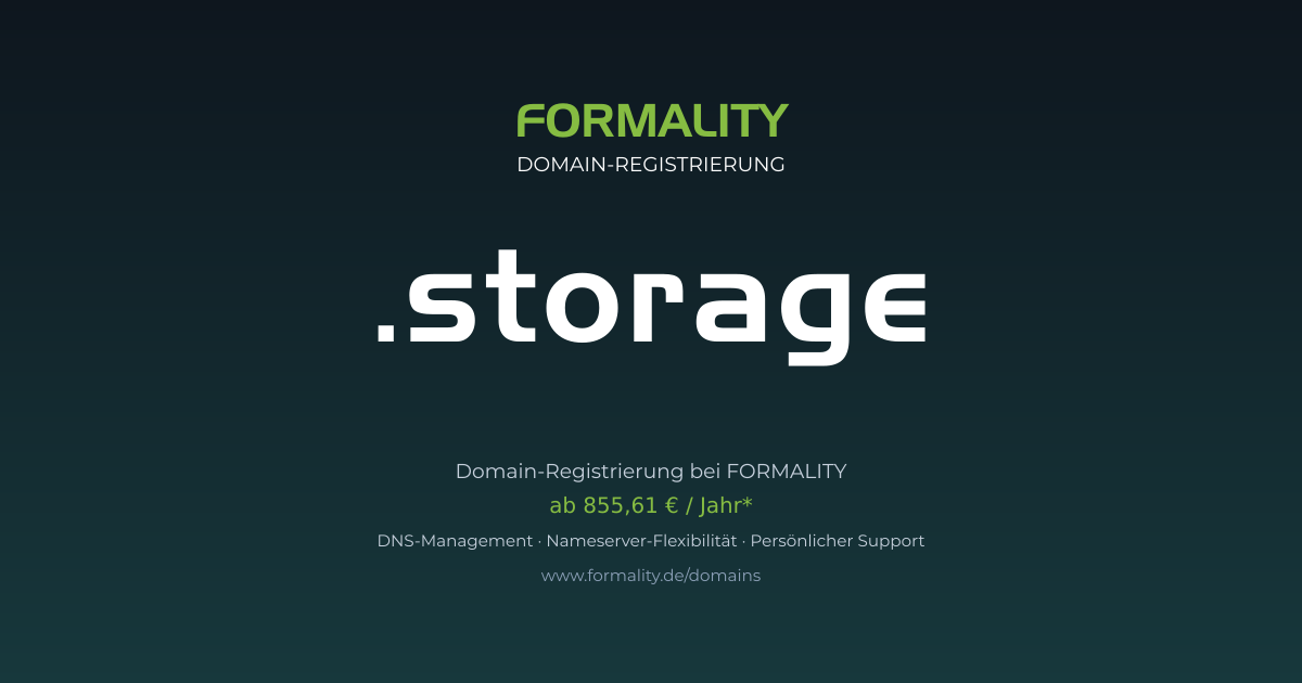 .storage-Domain ab 855,61 € pro Jahr registrieren
