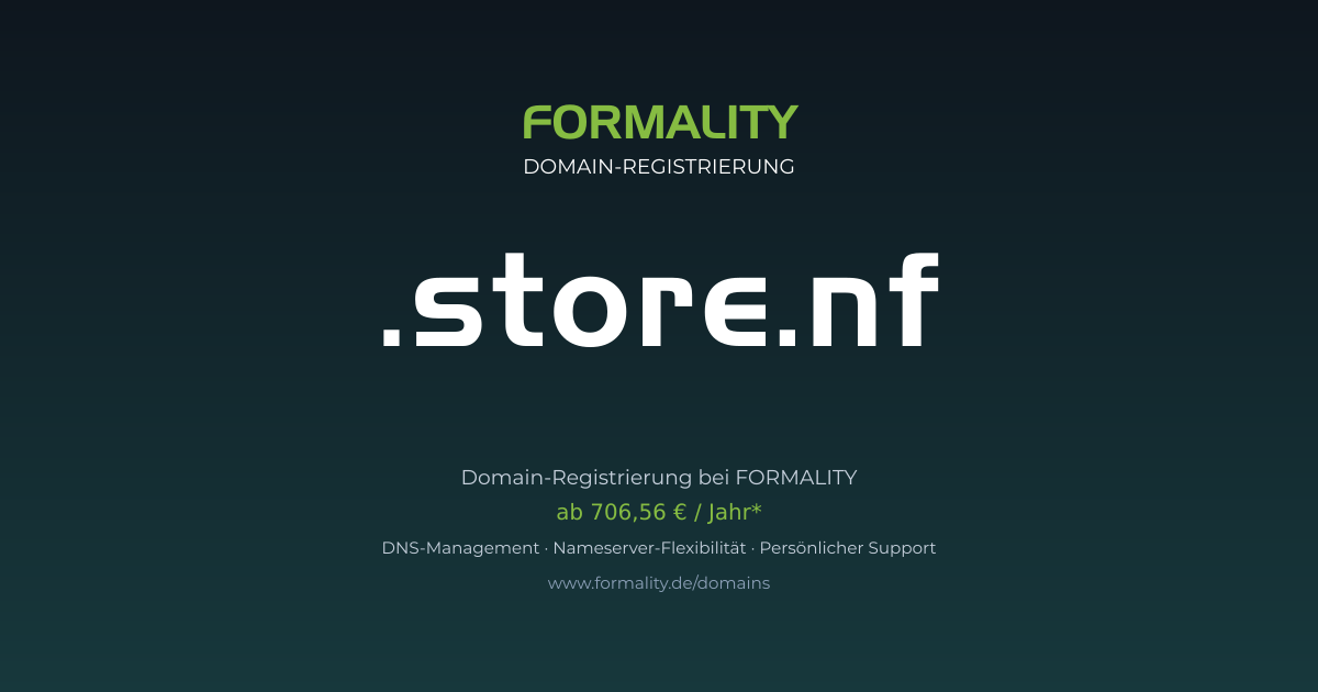 .store.nf-Domain prüfen & registrieren ab 706,56 €/Jahr | FORMALITY