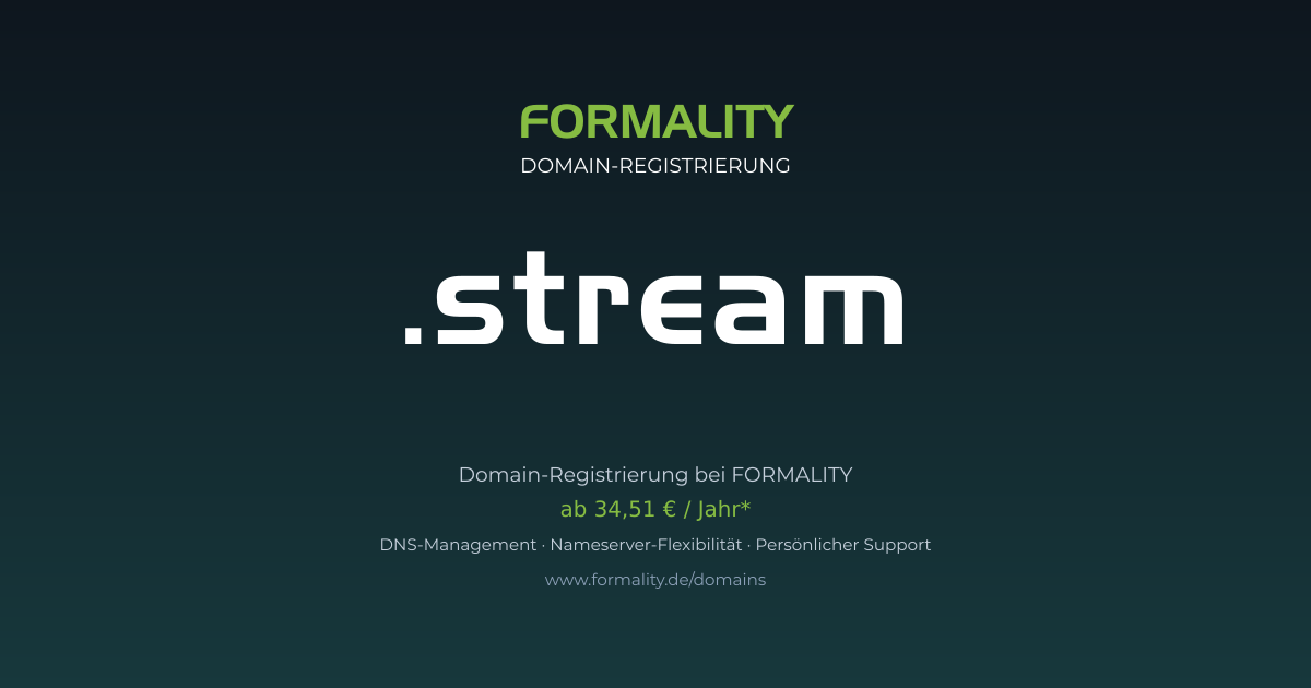 .stream-Domain ab 34,51 € pro Jahr registrieren