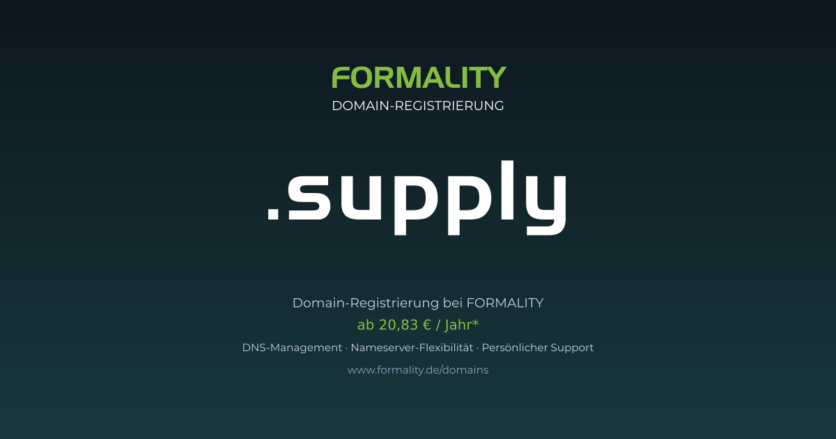 .supply-Domain prüfen & registrieren ab 20,83 €/Jahr | FORMALITY