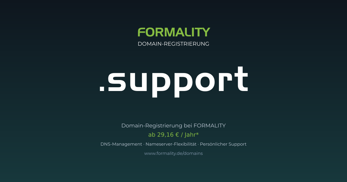 .support-Domain prüfen & registrieren ab 29,16 €/Jahr | FORMALITY