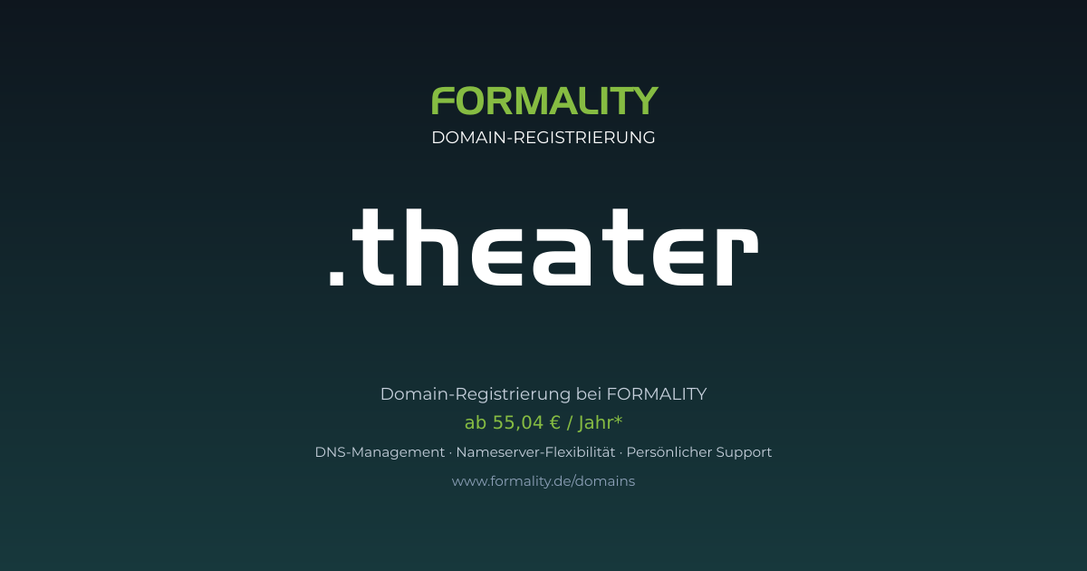 .theater-Domain ab 55,04 € pro Jahr registrieren