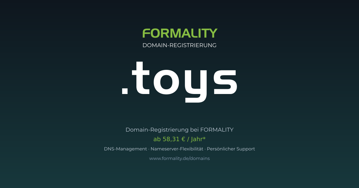 .toys-Domain prüfen & registrieren ab 58,31 €/Jahr | FORMALITY