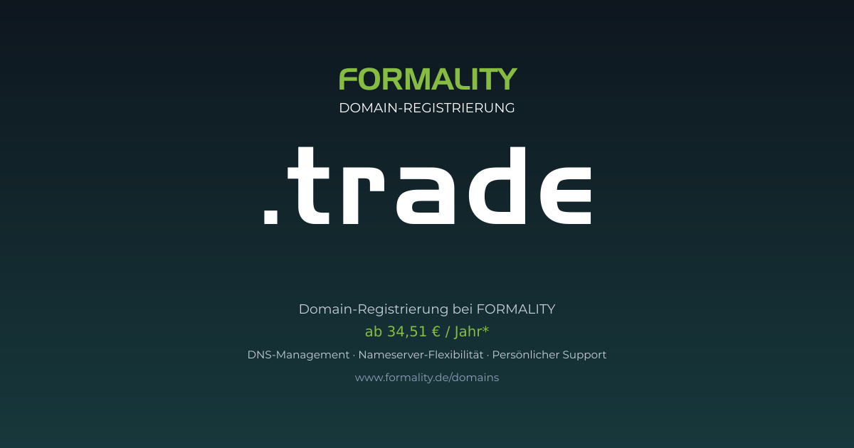 .trade-Domain ab 34,51 € pro Jahr registrieren