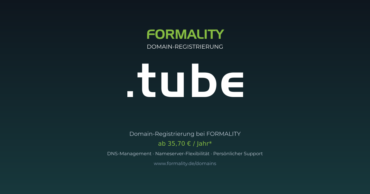 .tube-Domain ab 35,70 € pro Jahr registrieren