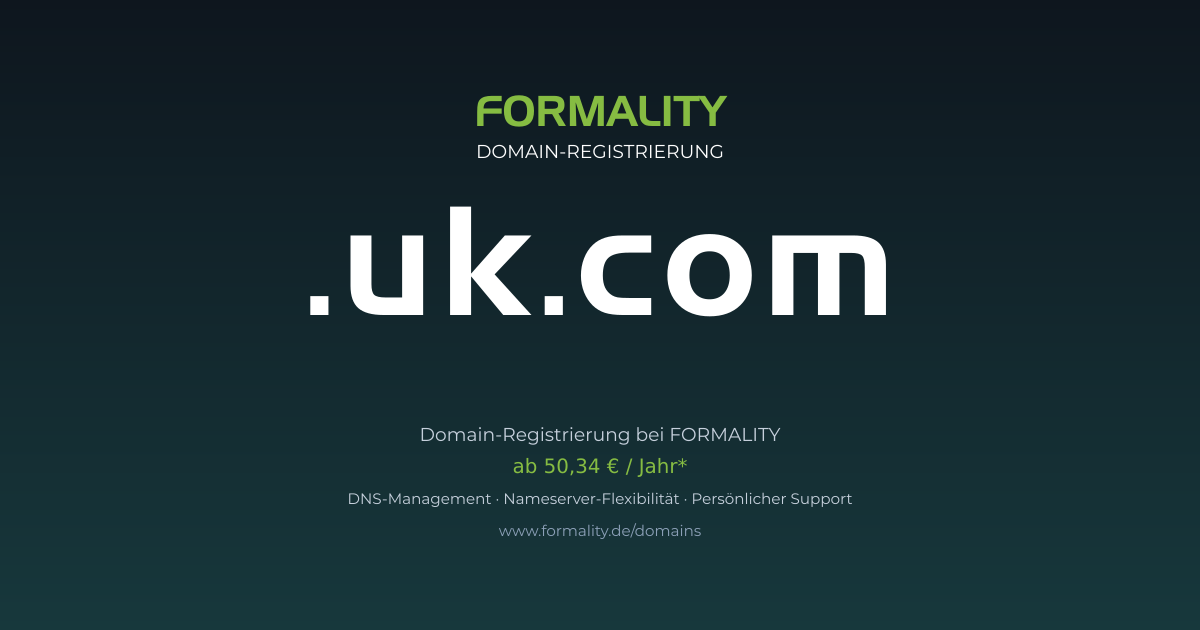 .uk.com-Domain prüfen & registrieren ab 50,34 €/Jahr | FORMALITY