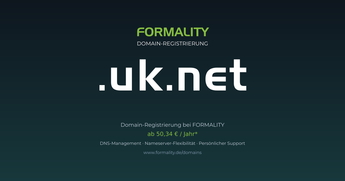 .uk.net-Domain prüfen & registrieren ab 50,34 €/Jahr | FORMALITY