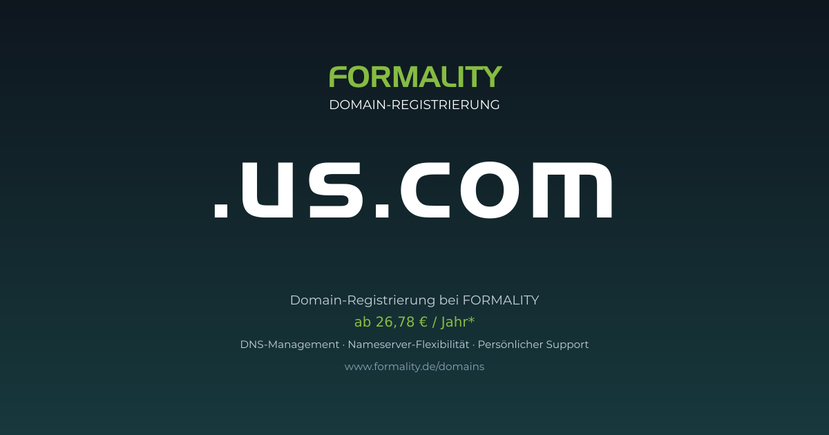 .us.com-Domain prüfen & registrieren ab 26,78 €/Jahr | FORMALITY