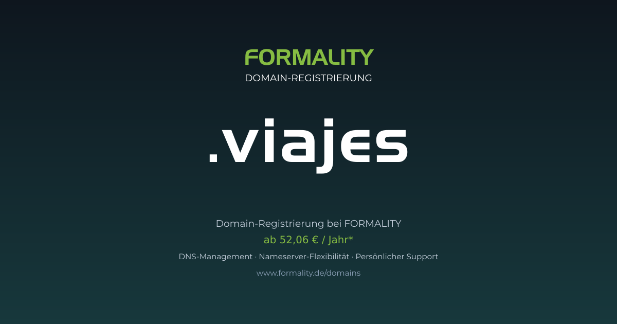 .viajes-Domain ab 52,06 € pro Jahr registrieren