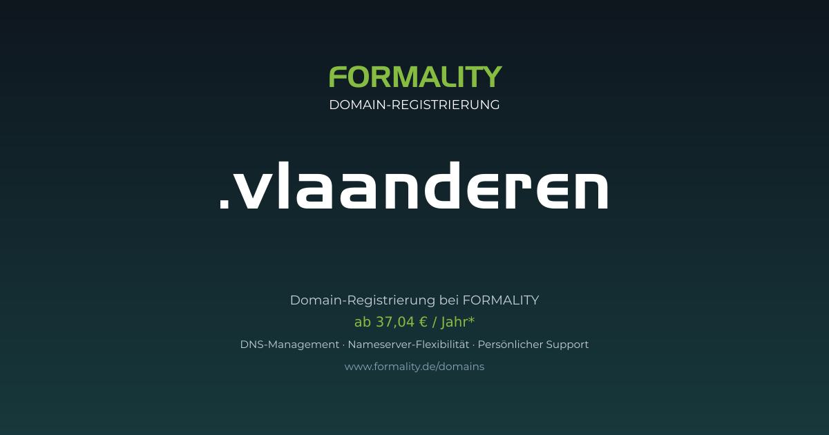 .vlaanderen-Domain prüfen & registrieren ab 37,04 €/Jahr | FORMALITY