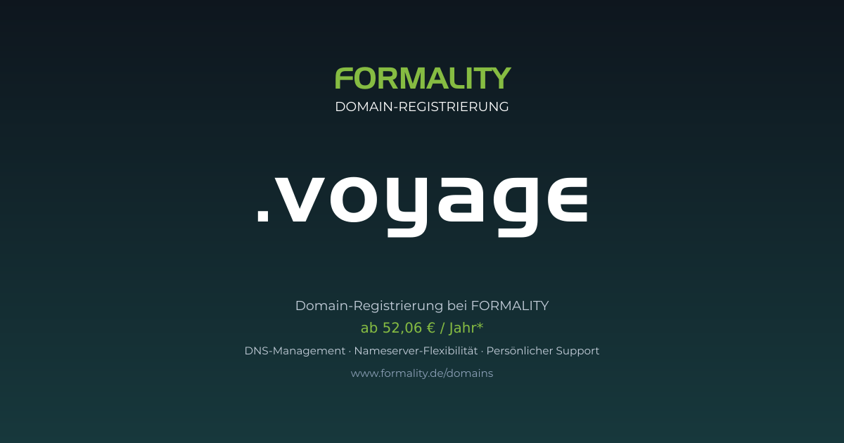 .voyage-Domain ab 52,06 € pro Jahr registrieren
