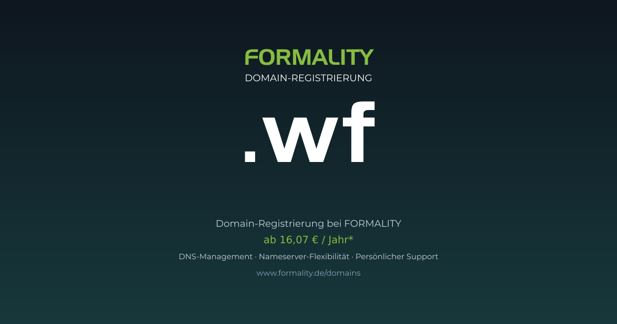 .wf-Domain ab 16,07 € pro Jahr registrieren