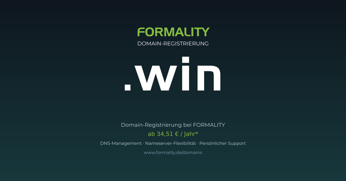 .win-Domain ab 34,51 € pro Jahr registrieren