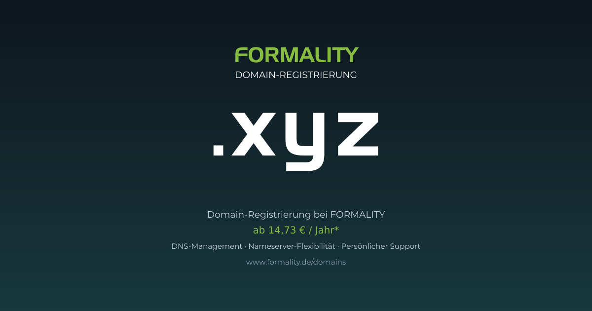 .xyz-Domain ab 14,73 € pro Jahr registrieren